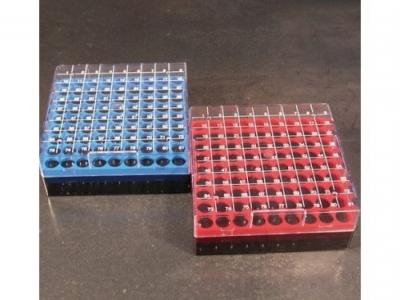 Штатив для лабораторных изделий для криопробирок и пробирок 1,2-2,0 мл, 81 ячейка, с прозрачной крыш